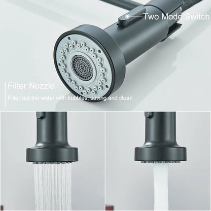 Zwarte Keukenkraan met Uittrekbare Uitloop | Mengkraan | Flexibele Slang